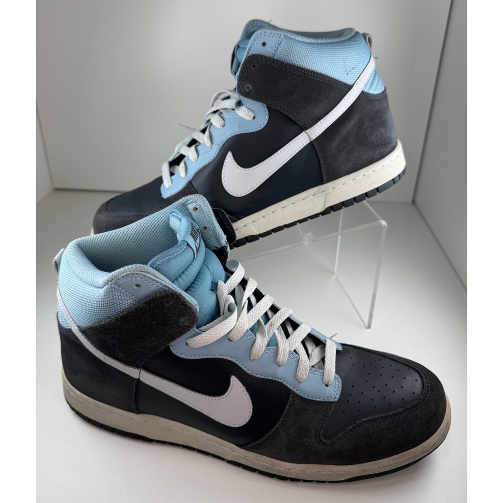 Nike Dunk High Anthracite Worn Blue Navy Suede Men's Size 12 317982-050